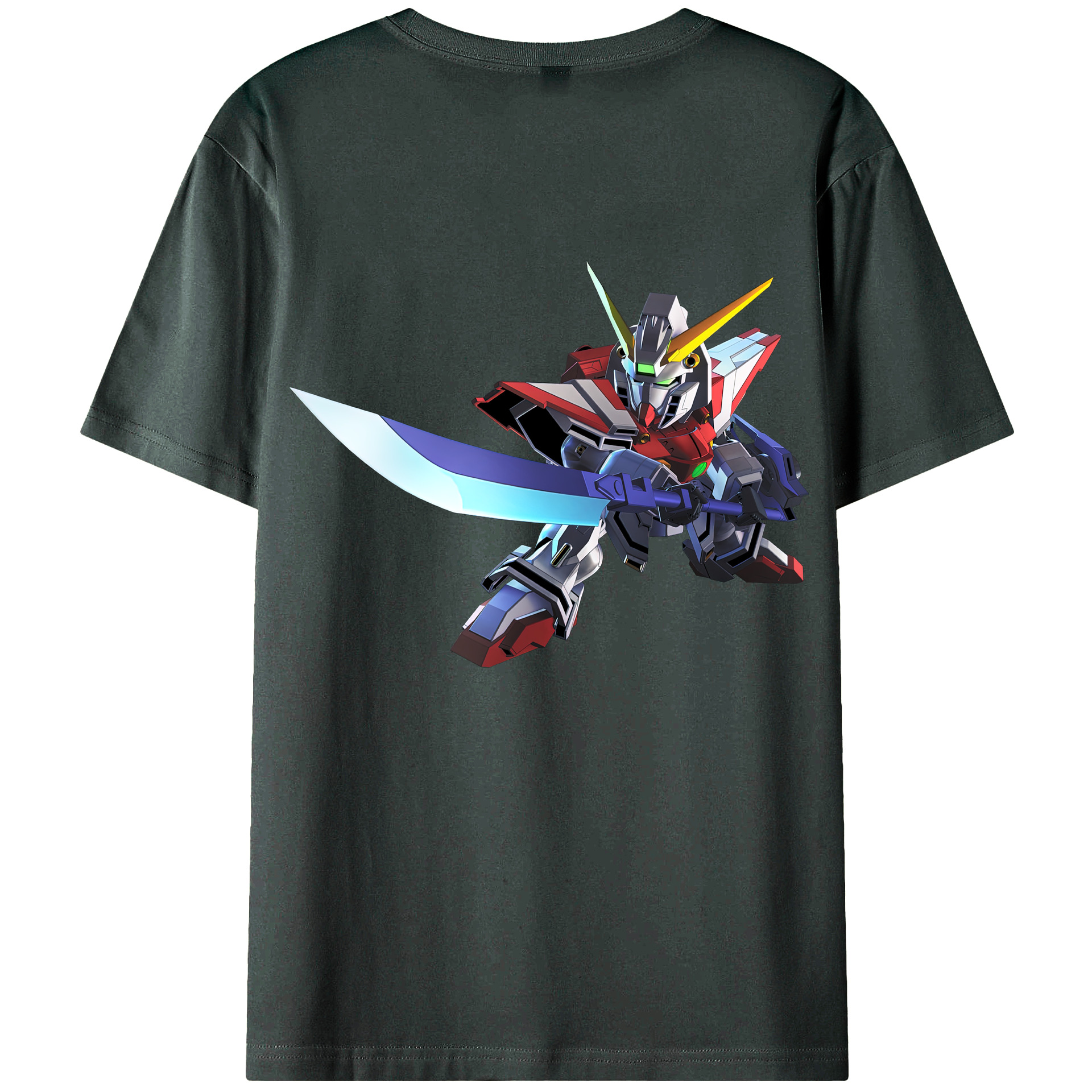 （画像用） 機動戦士ガンダム Mobile Suit Gundam 綿100％ メンズ半袖Tシャツ（バックプリント） 通気性